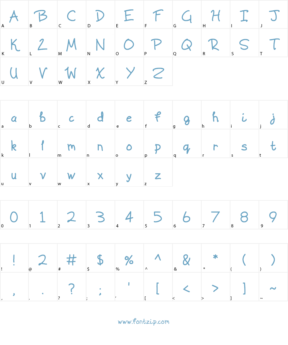 Scrawling Pad Font Character